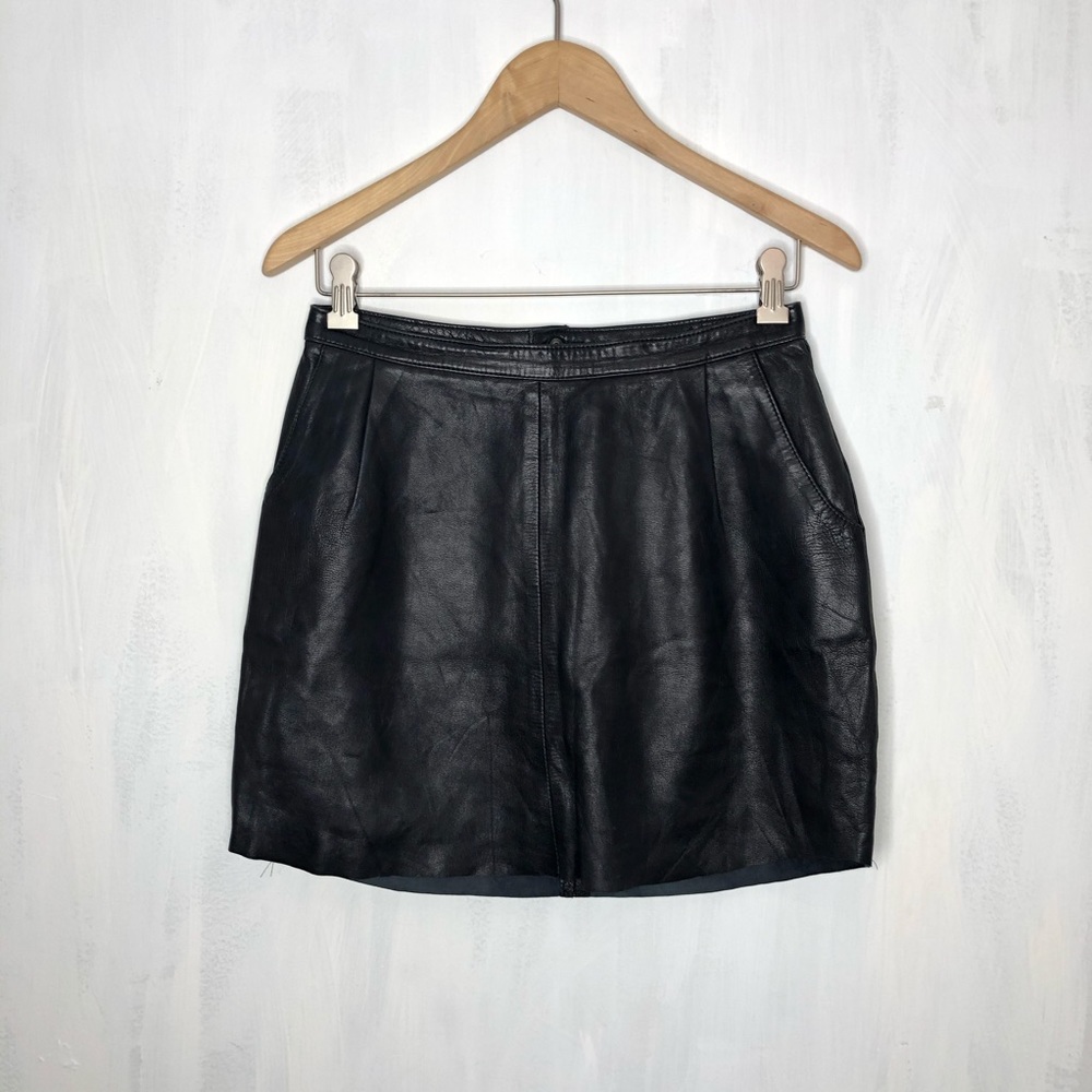Urban Renewal Black Leather Mini Skirt